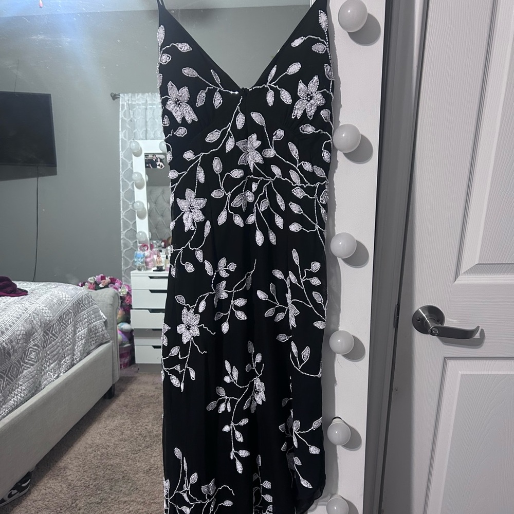 Vintage Cache Beaded Dress with floral Details
